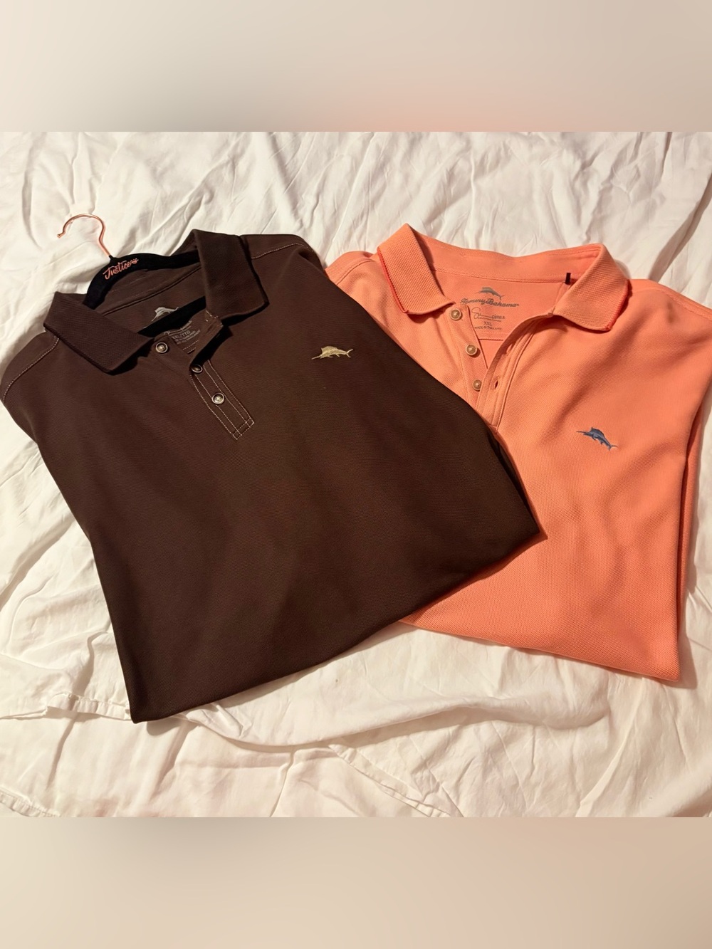 Tommy Bahama Men's Polo Pair — Peach and Brown
